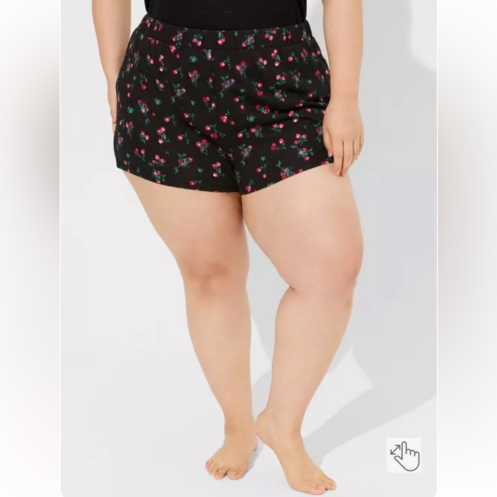Torrid size 00x 10 M/L Slub Sleep Short Cherry Print